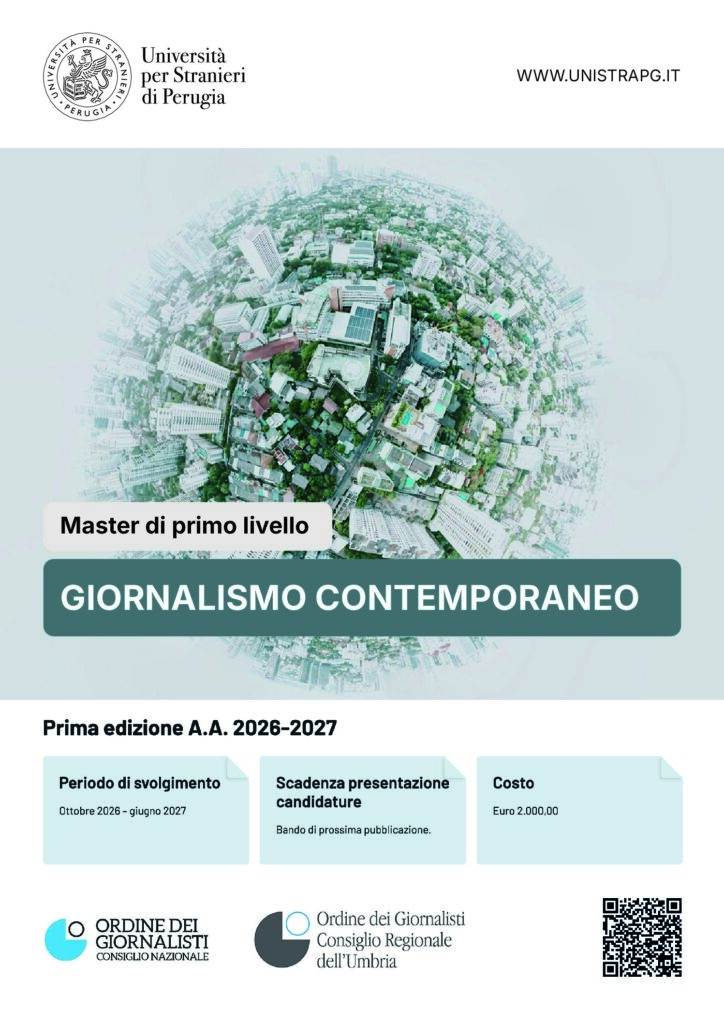 Master di primo livello in “Giornalismo contemporaneo”