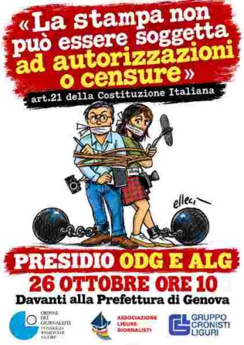 A Genova una manifestazione dei giornalisti contro la legge bavaglio